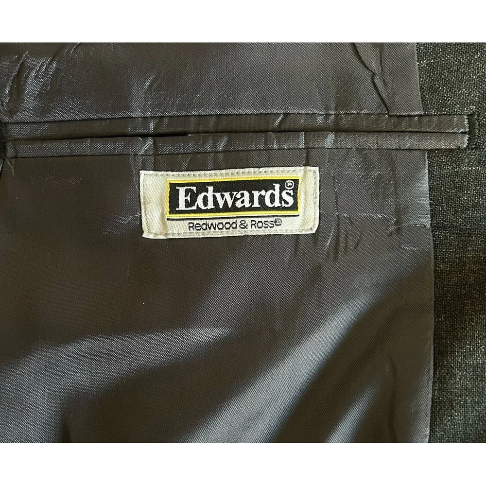 Edward Men's New 50R Charcoal Redwood and Ross Signature Suit Jacket